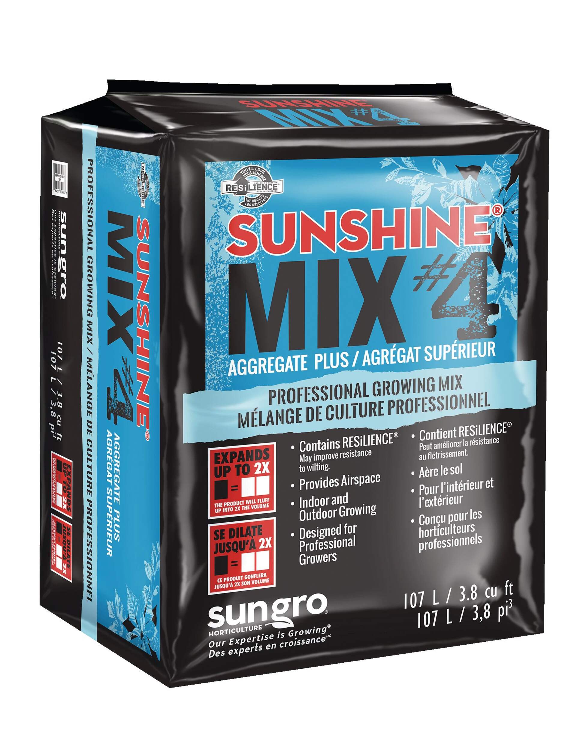 Mélange de culture professionnel Agrégat supérieur Mix 4 SunshineMD, 107 L Front_Angled_Right