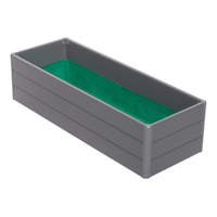 Jardinière d'extérieur avec panneau inférieur NuVue, 36,5 x 13 x 11,5 po, gris