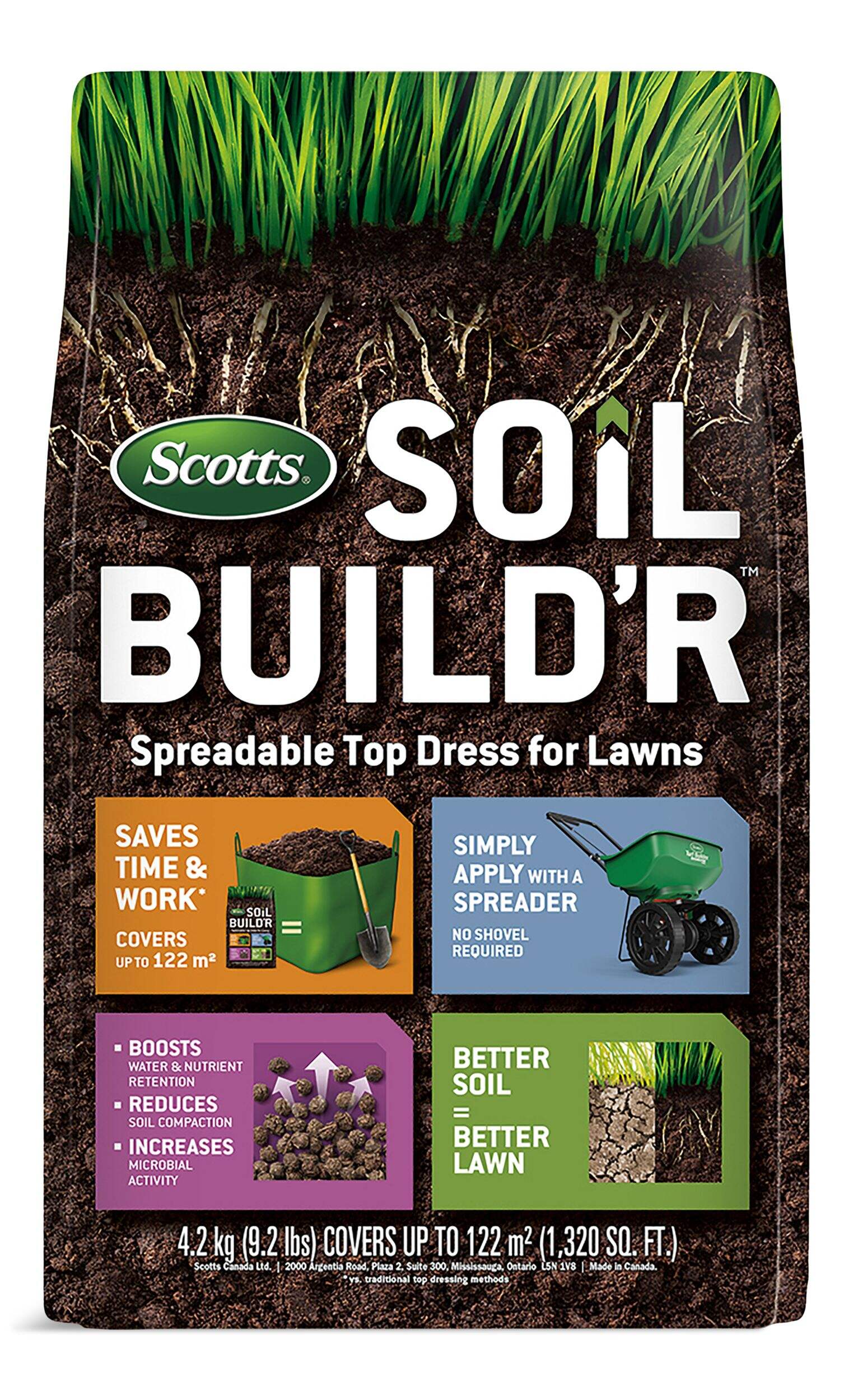 Scotts Soil Build'R Spreadable Top Dressing, 4.2-kg Front_Flat