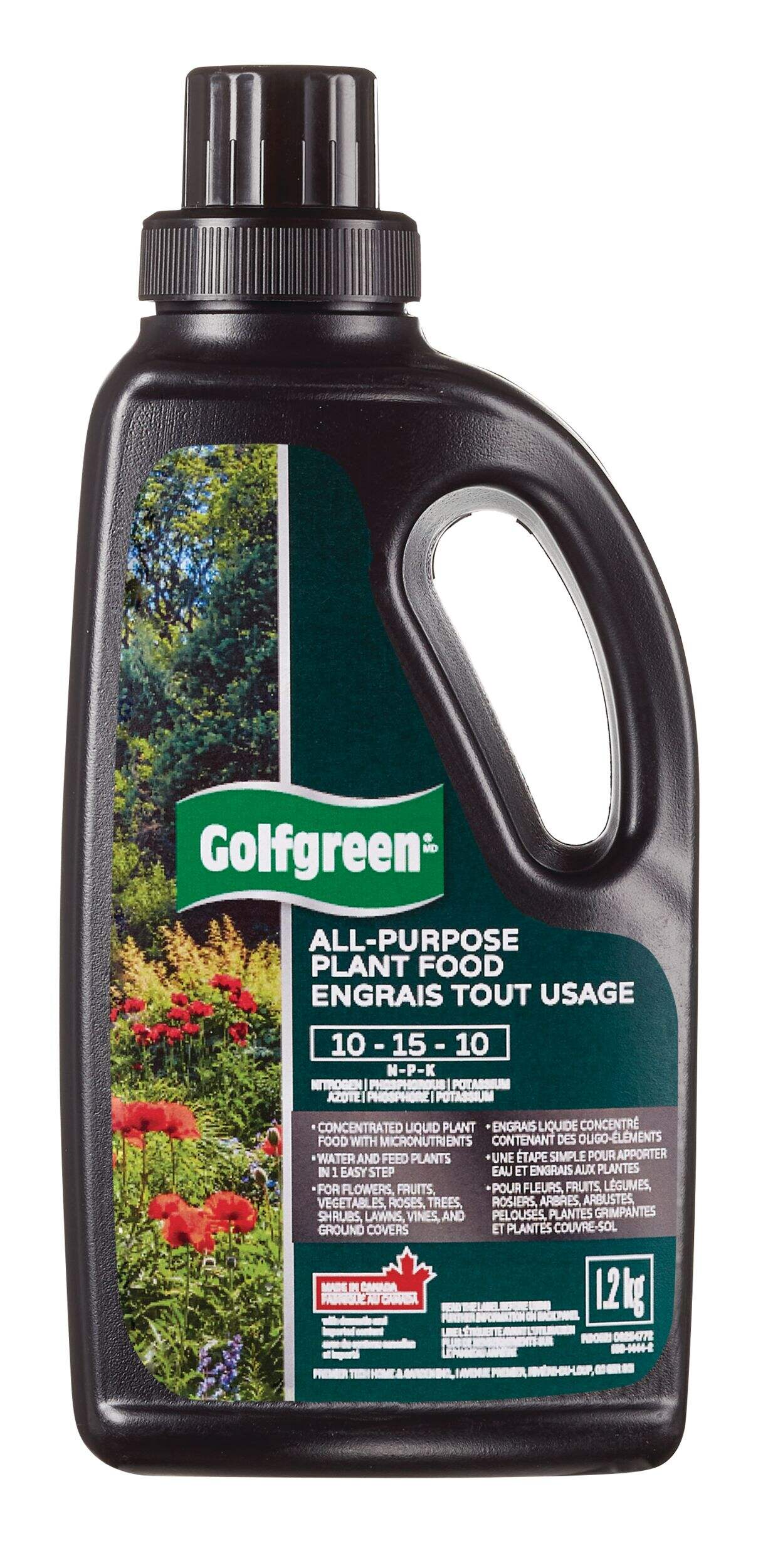Engrais liquide concentré tout usage pour plantes Golfgreen, 10-15-10, 1,2 kg Front_Flat