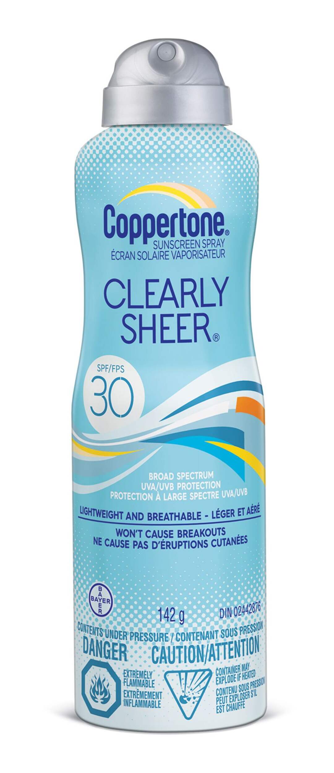 Coppertone Clearly Sheer Spray Sunscreen, SPF 30 Front_Flat
