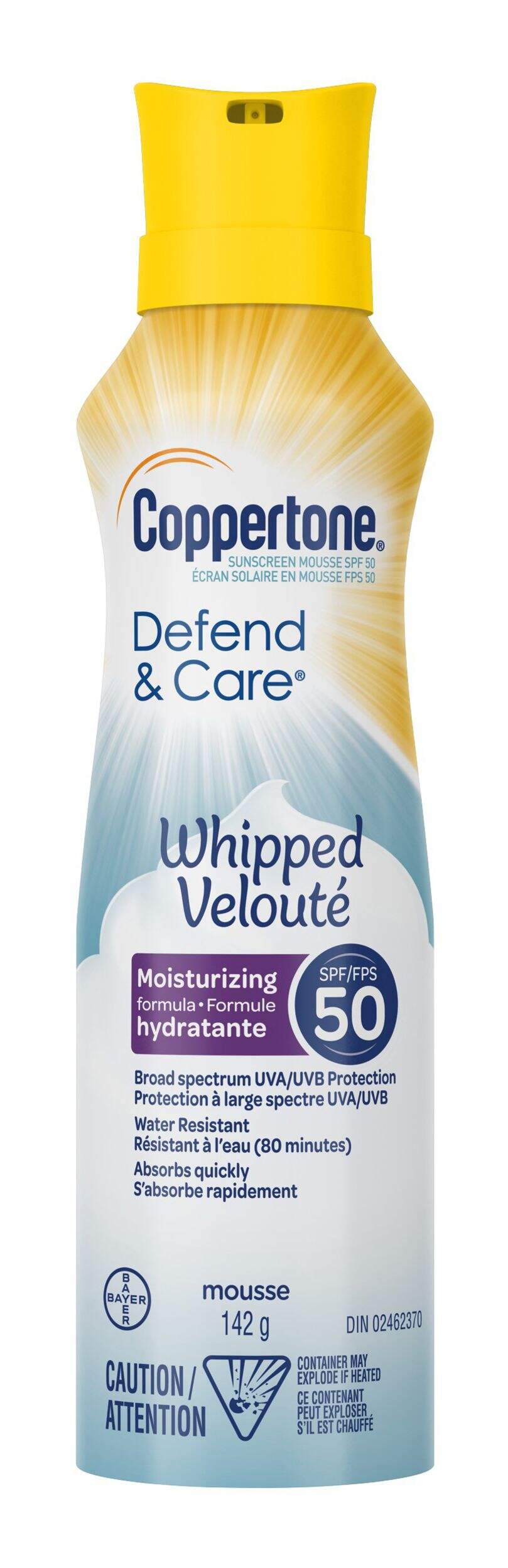 Coppertone SPF 50 Clearly Sheer Whipped Sunscreen Front_Flat