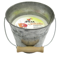 Ambia Galvanized  Citronella Mosquito/Insect Repellent Candle Bucket with Wood Handles Front_Elevated