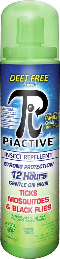 Piactive™ Original 100% Deet Free Travel Size Pump Insect Repellent 