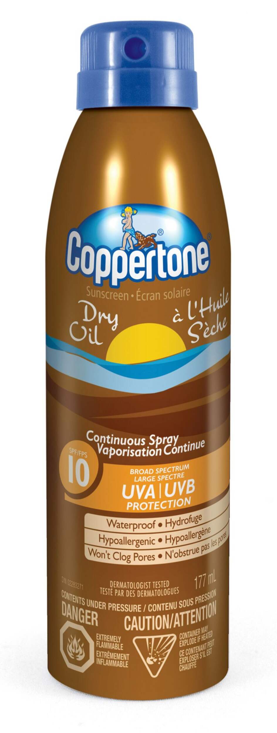 Coppertone Continuous Spray Sunscreen Lotion, SPF 10 Front_Flat