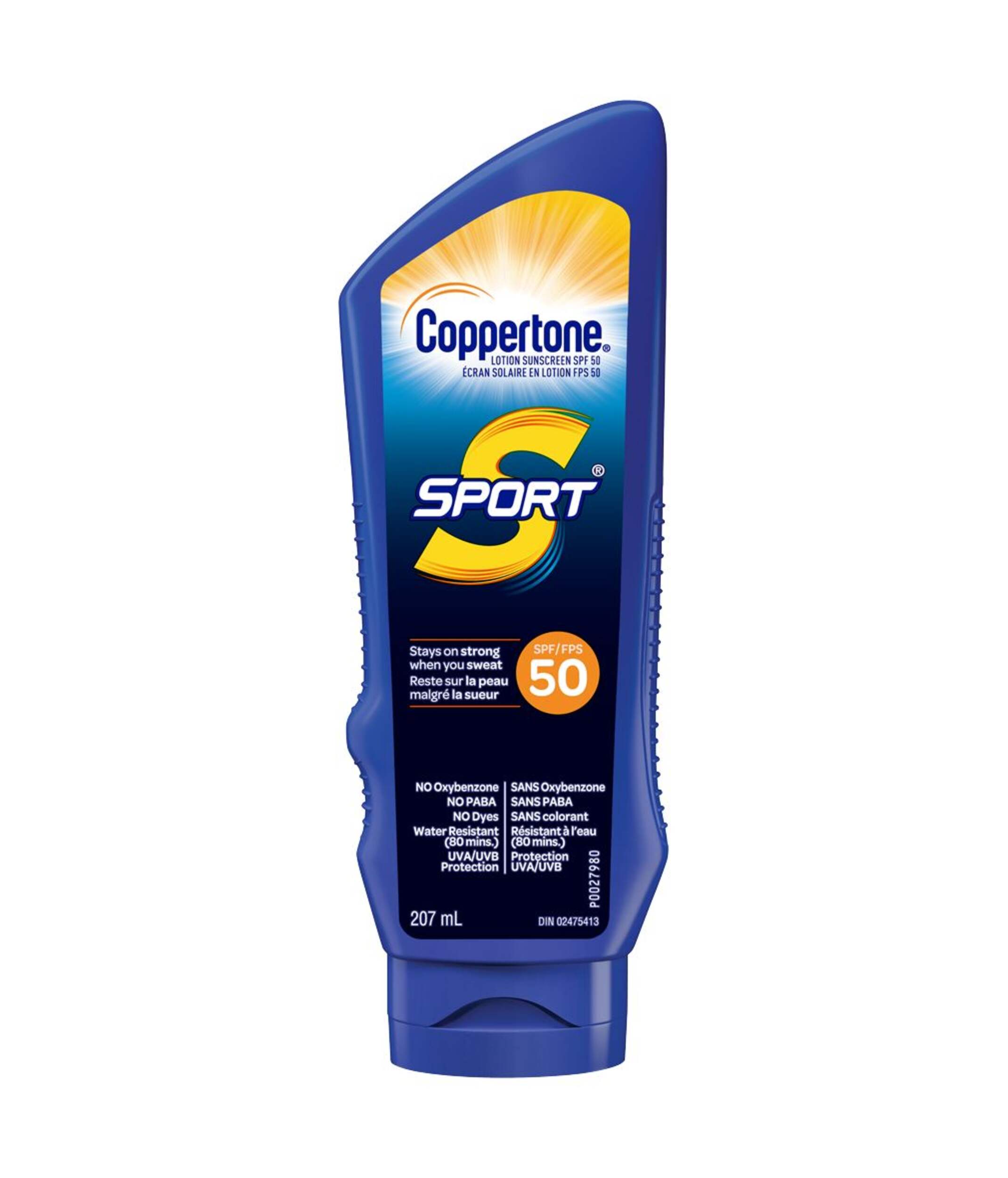 Écran solaire en lotion FPS 50 Coppertone Sport, 207 mL Front_Flat