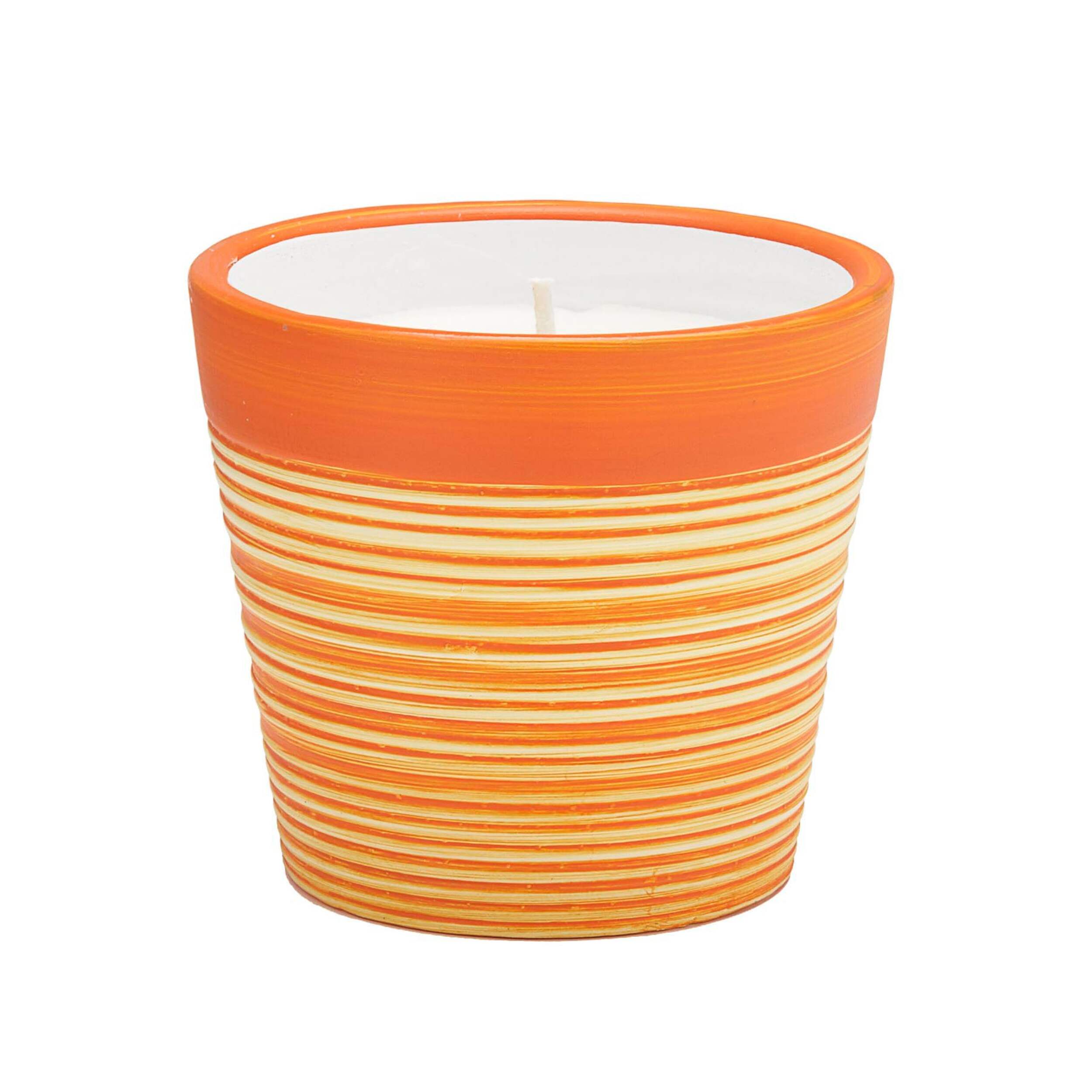 Painted Terracotta Citronella Mosquito Repellent Candle Front_Elevated