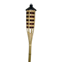 60-in Bamboo Citronella Tiki Mosquito/Insect Repellent Torch, Beige CloseUp