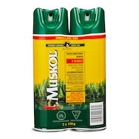 Emballage double vaporisateur chasse-moustiques en aérosol 8 heures 23,5 % DEET Muskol, 2 x 170 g Back_Flat