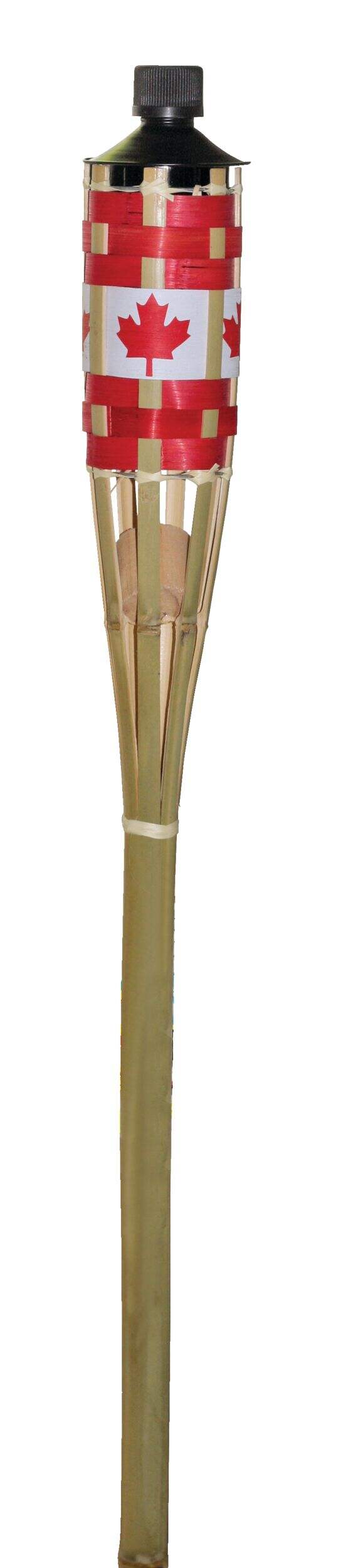 Canada Day 60-in Bamboo Tiki Mosquito/Insect Repellent Torch, Red Front_Flat