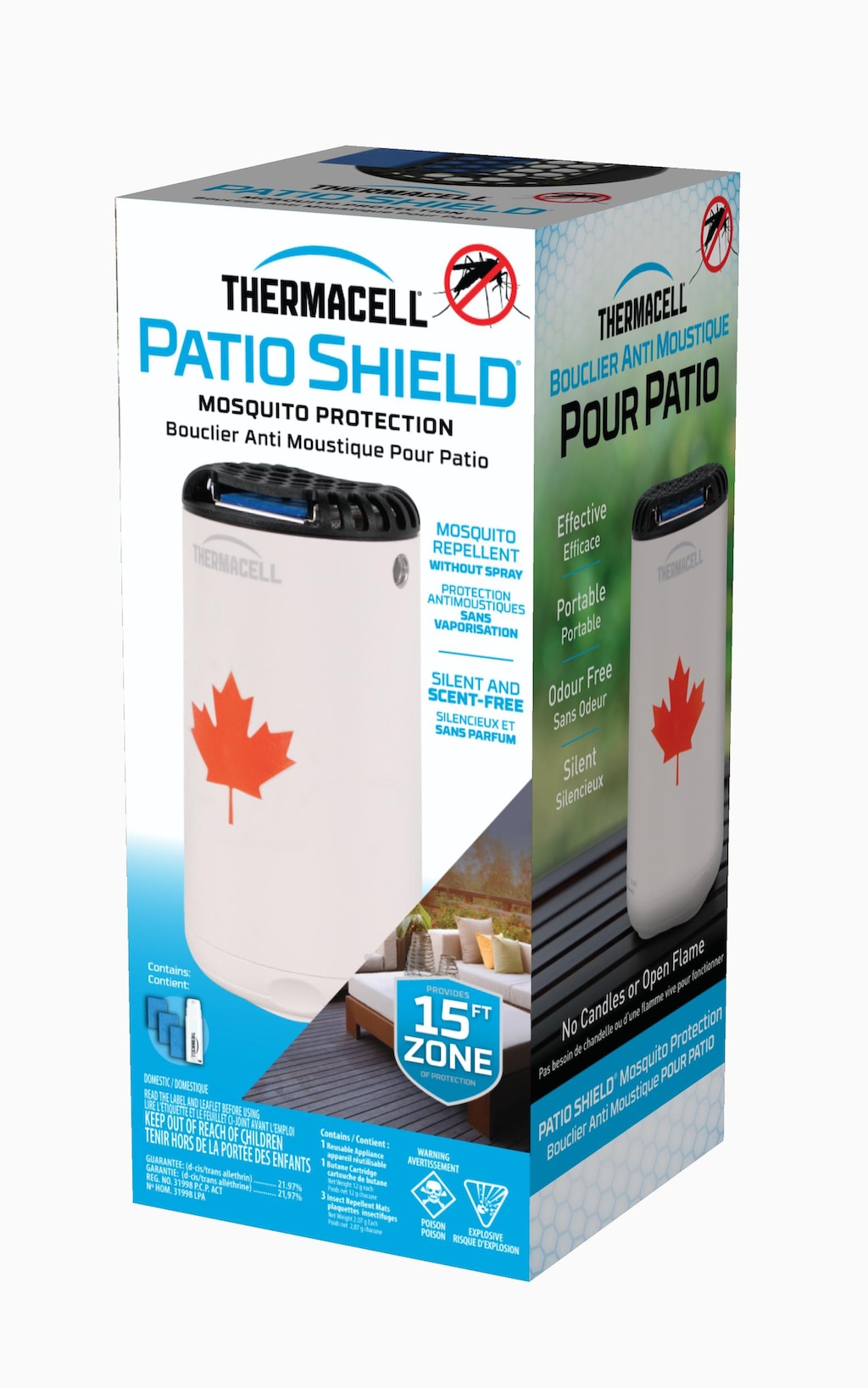 Thermacell Patio Shield 12hr. DEETFree Mosquito/Insect Repellent Halo, Canada Day Edition