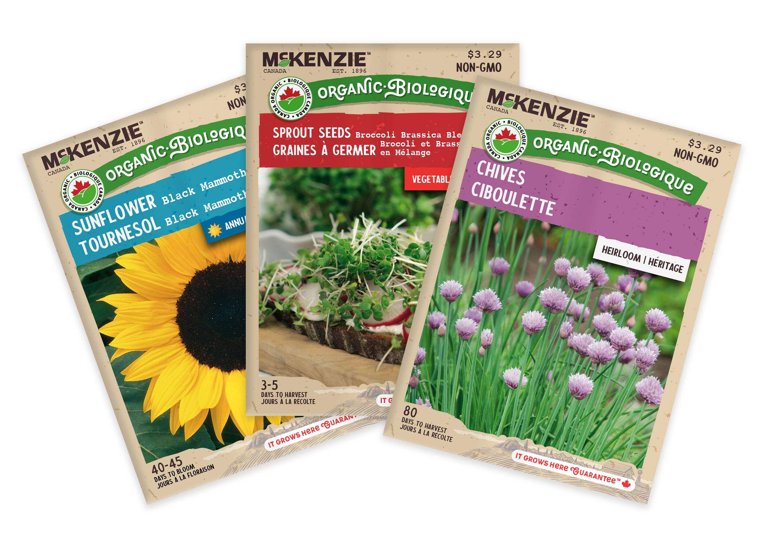 Semences de légumes biologiques McKenzie, choix variés Front_Flat