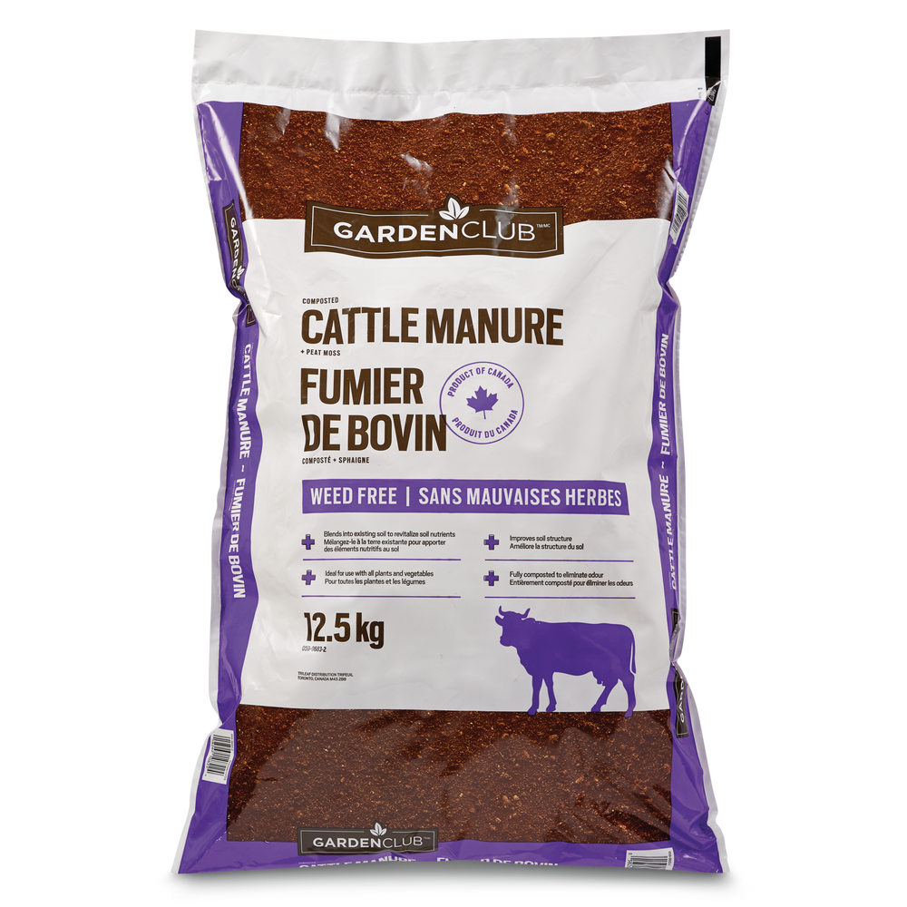 Garden Club Composted Cattle Manure/Fertilizer, Weed Free,12.5kg