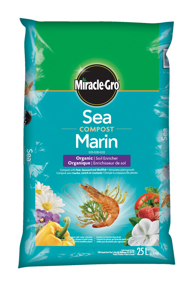 Compost marin biologique MiracleGro, engrais, 25 L Canadian Tire