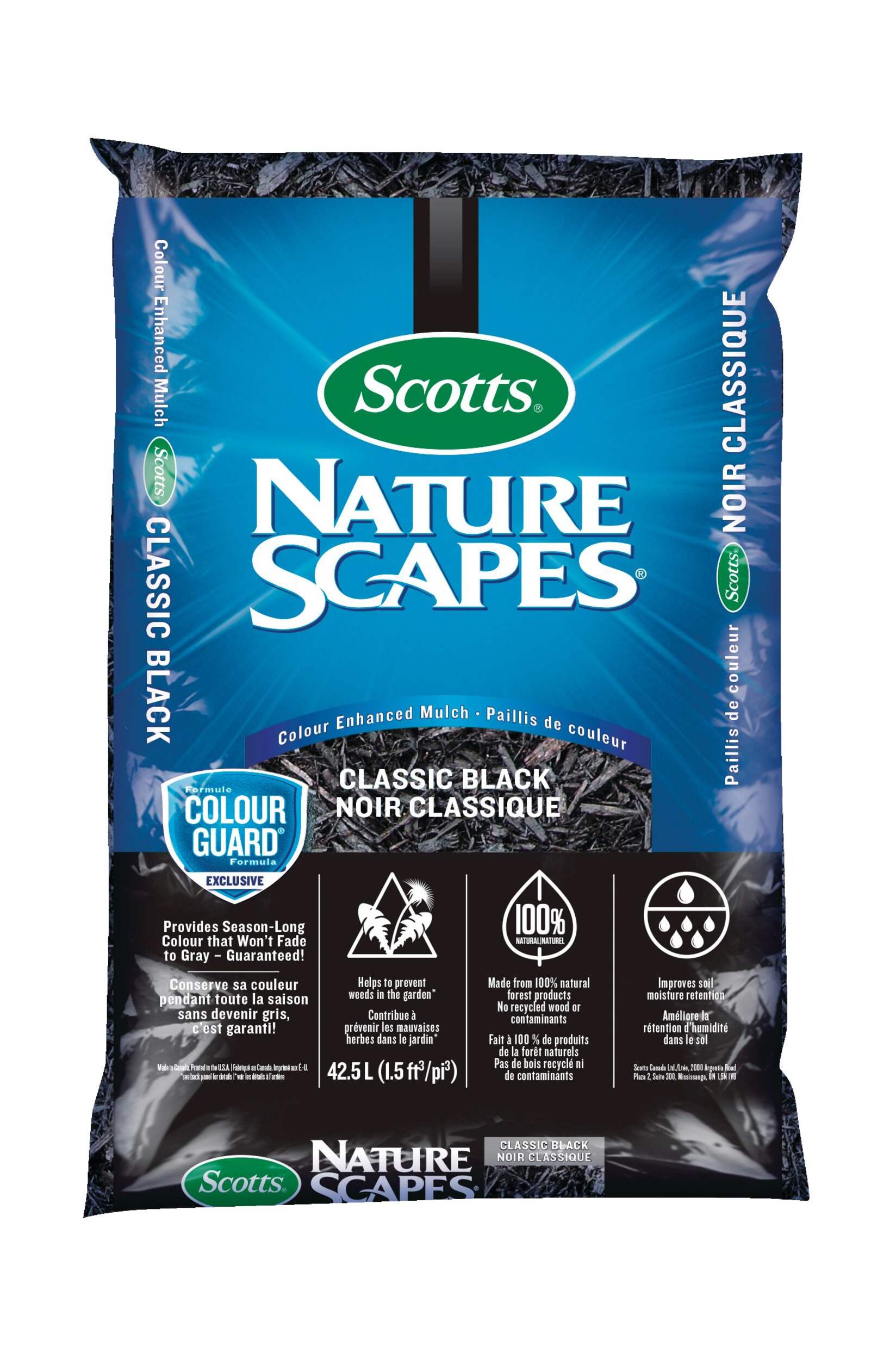 Scotts Nature Scapes Colour Enhanced Mulch, 42.5-L, Classic Black Front_Flat