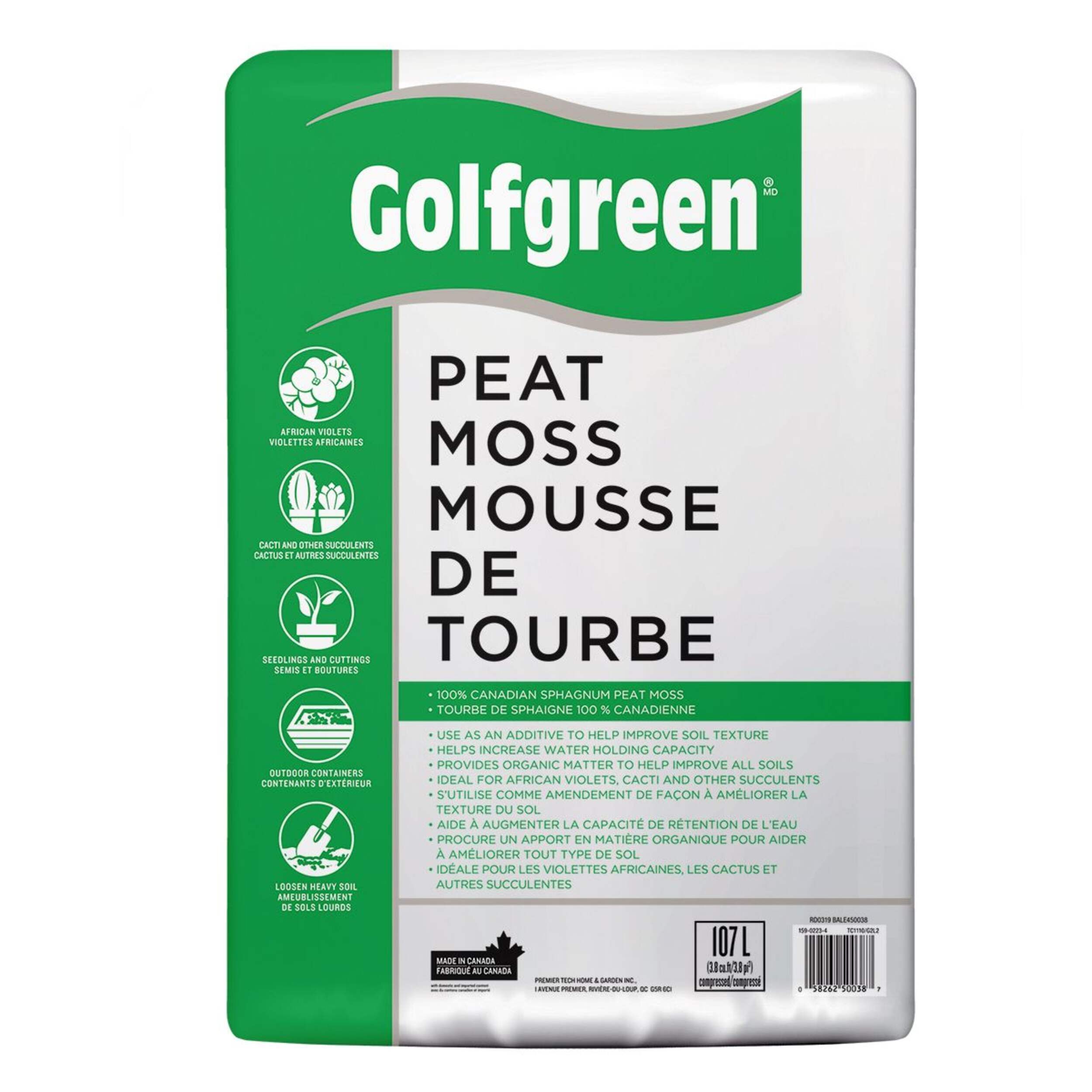 Golfgreen Moisture Control Peat Moss, 3.8-cu.ft. Front_Flat