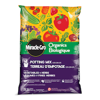Miracle-Gro® Organics Potting Soil Mix  For Vegetables & Herbs, 28.3-L Front_Flat