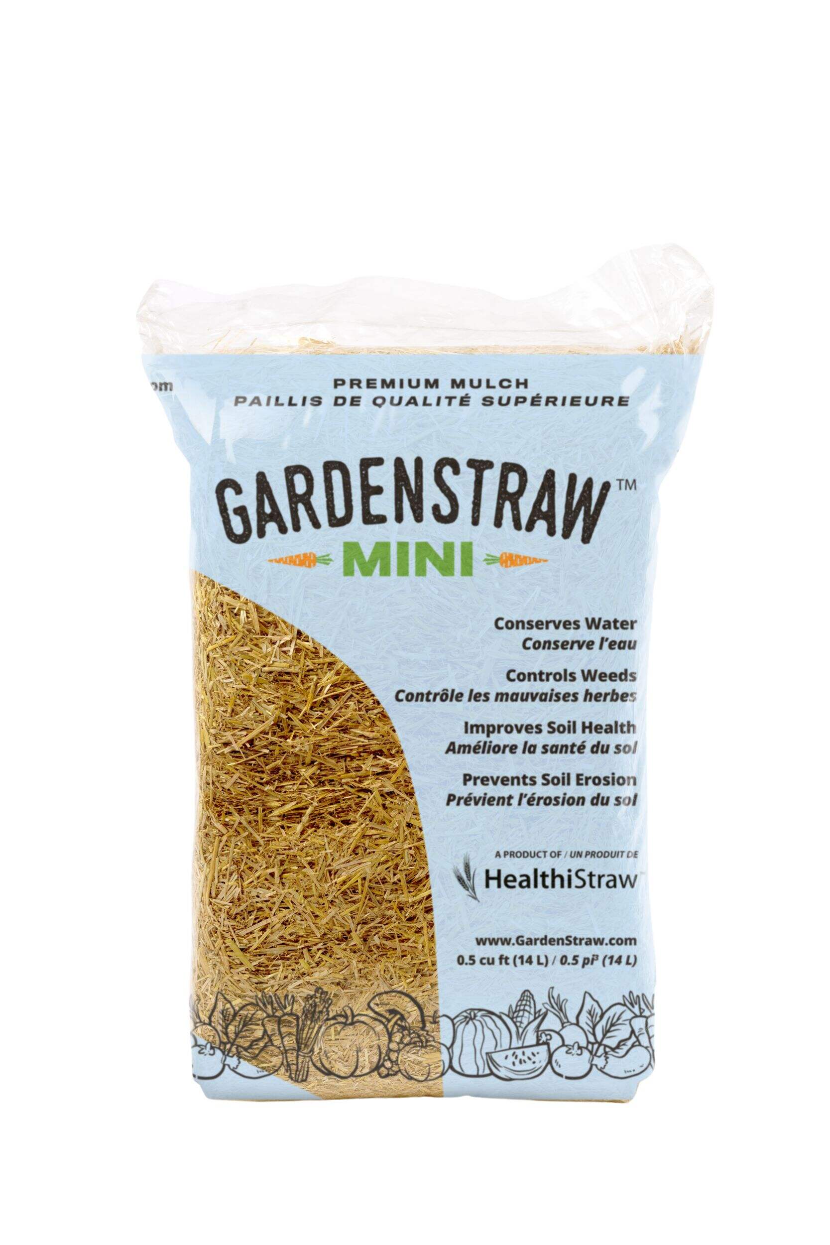 GardenStraw Mini Premium Garden Mulch, 100% Wheat Straw, 0.5-cu.ft. Front_Flat