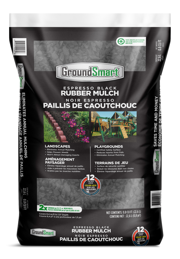 GroundSmart™ Espresso Black Rubber Mulch, 22.6L Canadian Tire