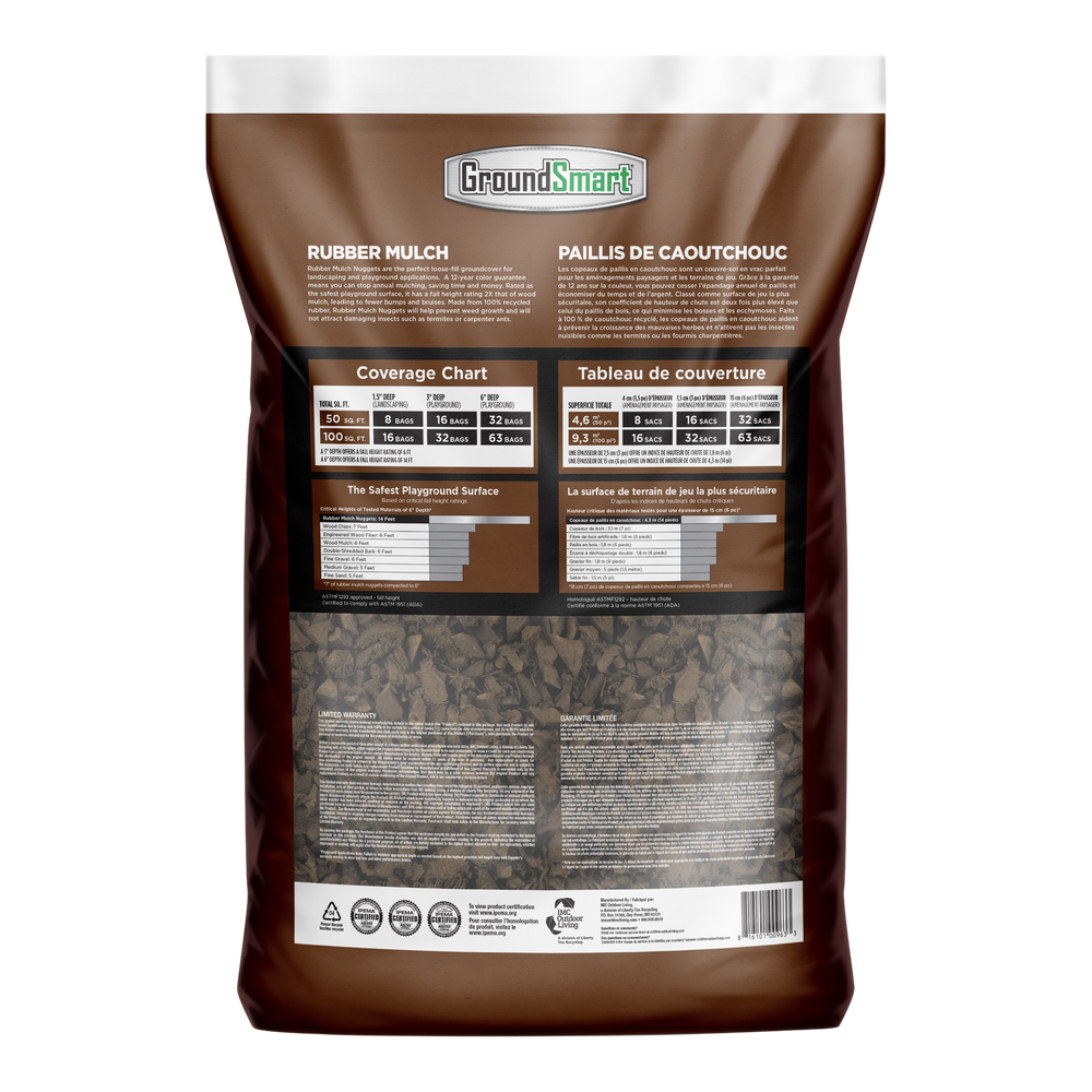 GroundSmart™ Mocha Brown Rubber Mulch, 22.6L Canadian Tire