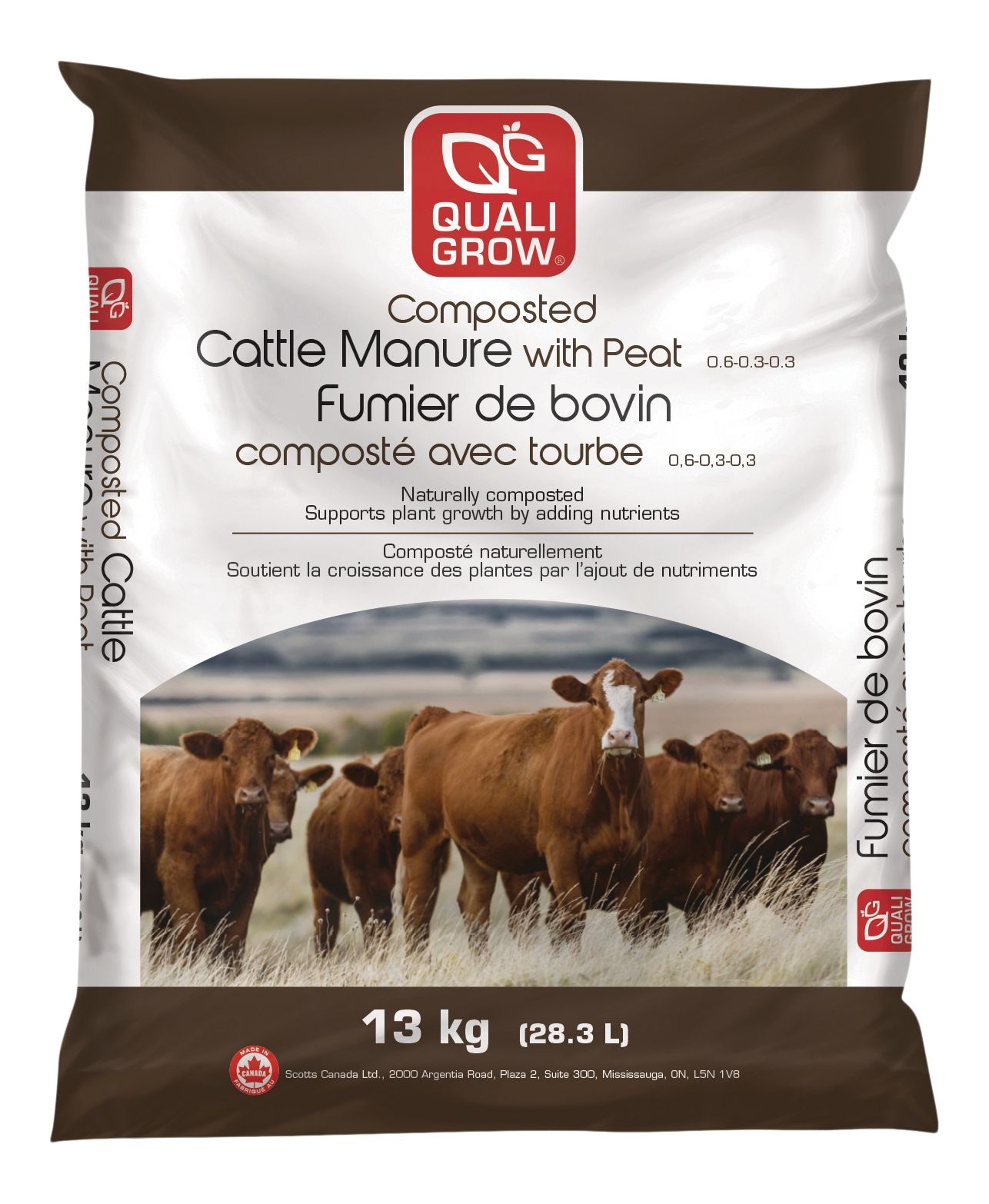 Scotts Composted Cattle Manure with Peat, 28.3L Canadian Tire