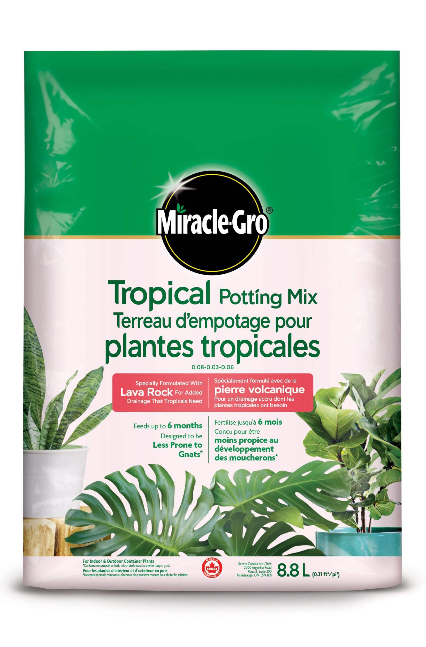 Miracle-Gro® Tropical Potting Mix, 8.8-L Front_Flat