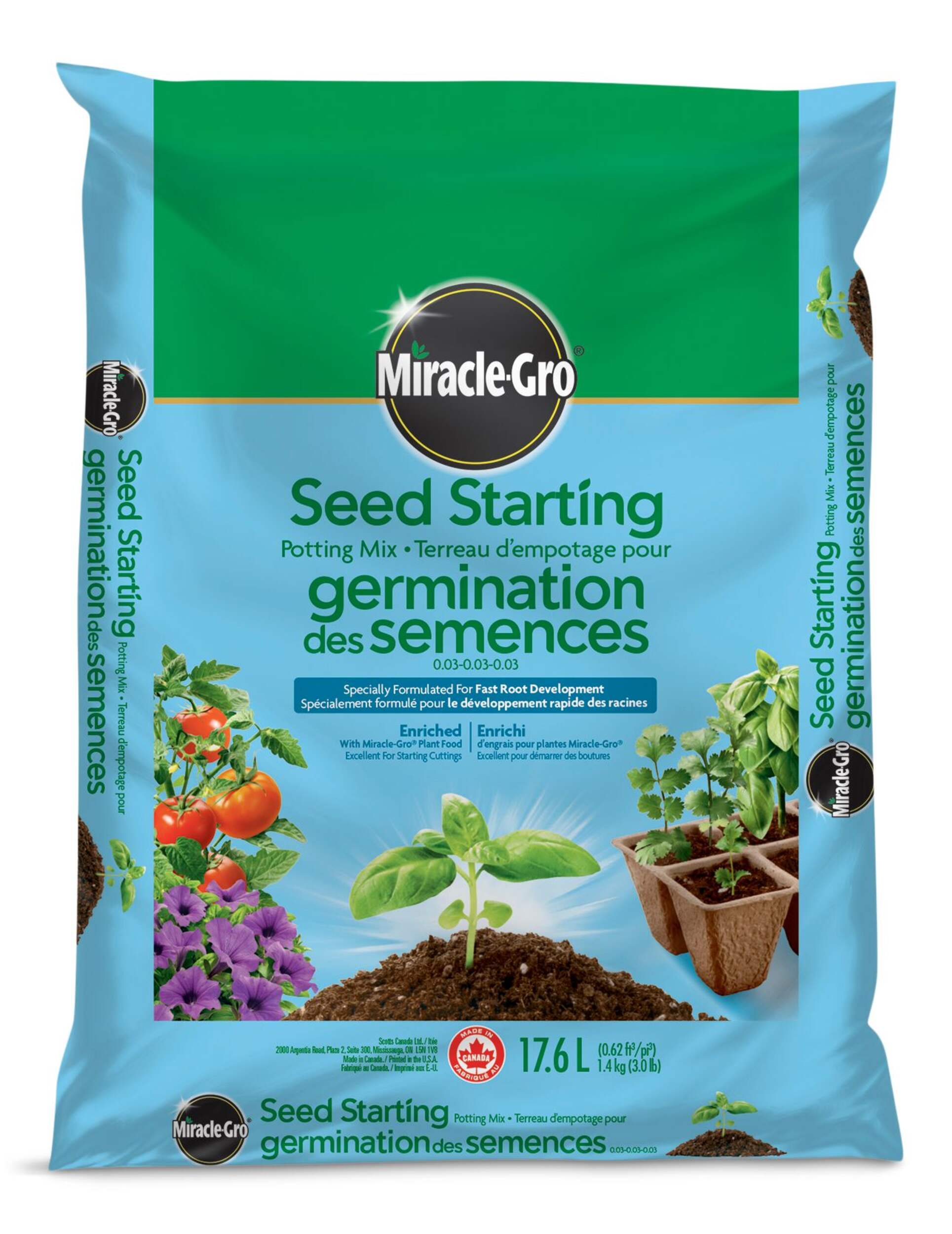 Miracle-Gro® Seed Starting Potting Mix, 17.6-L Front_Flat
