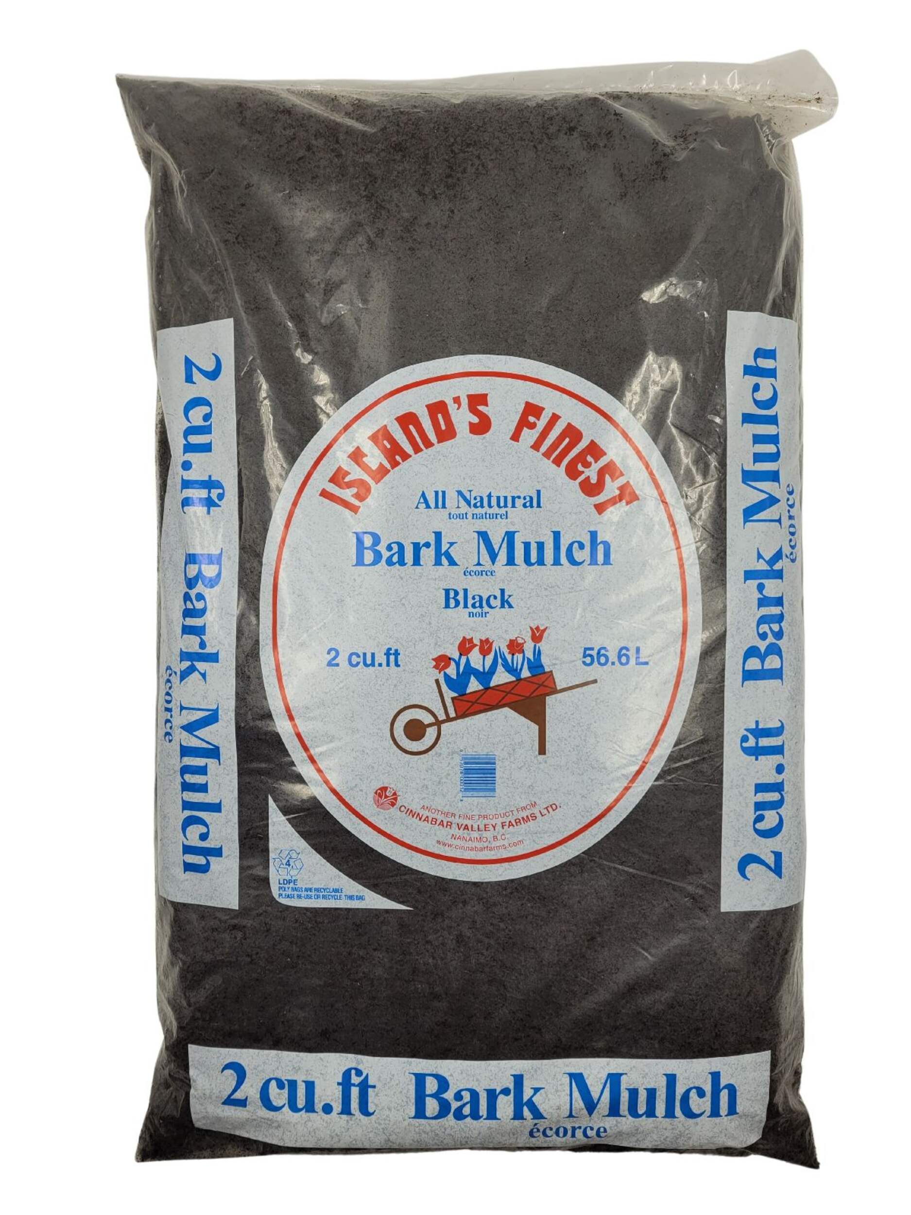 Island's Finest All Natural Bark Garden Mulch, Black, 2-cu-ft Front_Flat