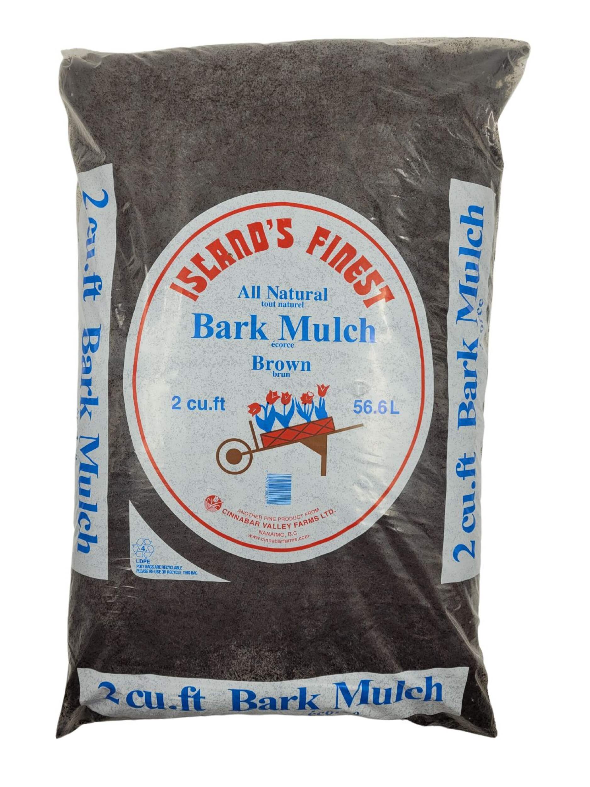 Island's Finest All Natural Bark Garden Mulch, Brown, 2-cu-ft Front_Flat