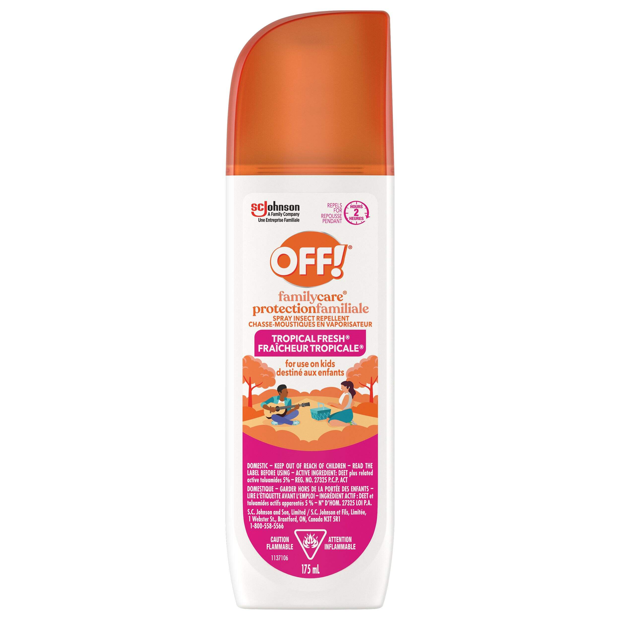 OFF! FamilyCare 2-Hour 5% DEET Pump Mosquito/Insect Repellent Spray, 175-mL Front_Flat