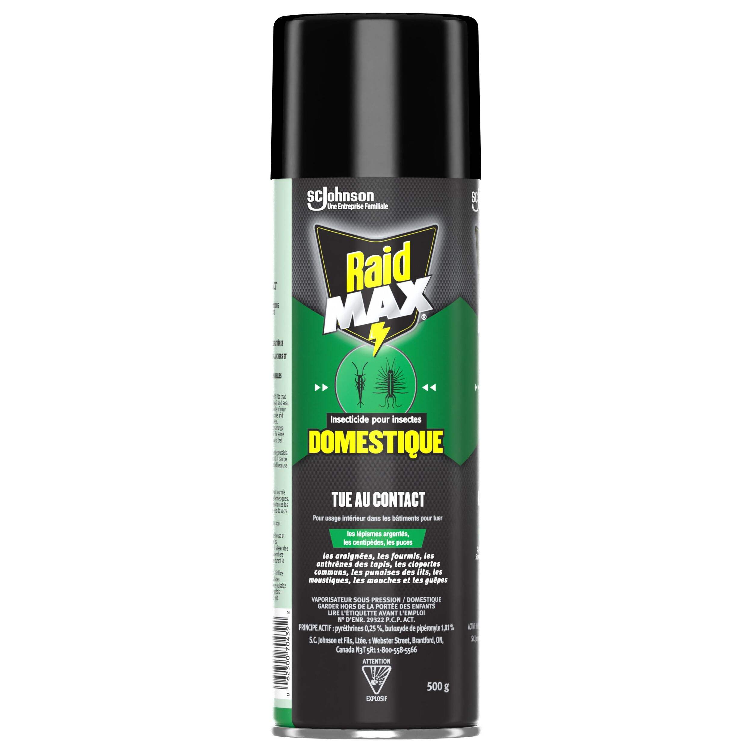 Insecticide en vaporisateur pour la maison Raid MAX intérieur et extérieur, 500 g Front_Flat