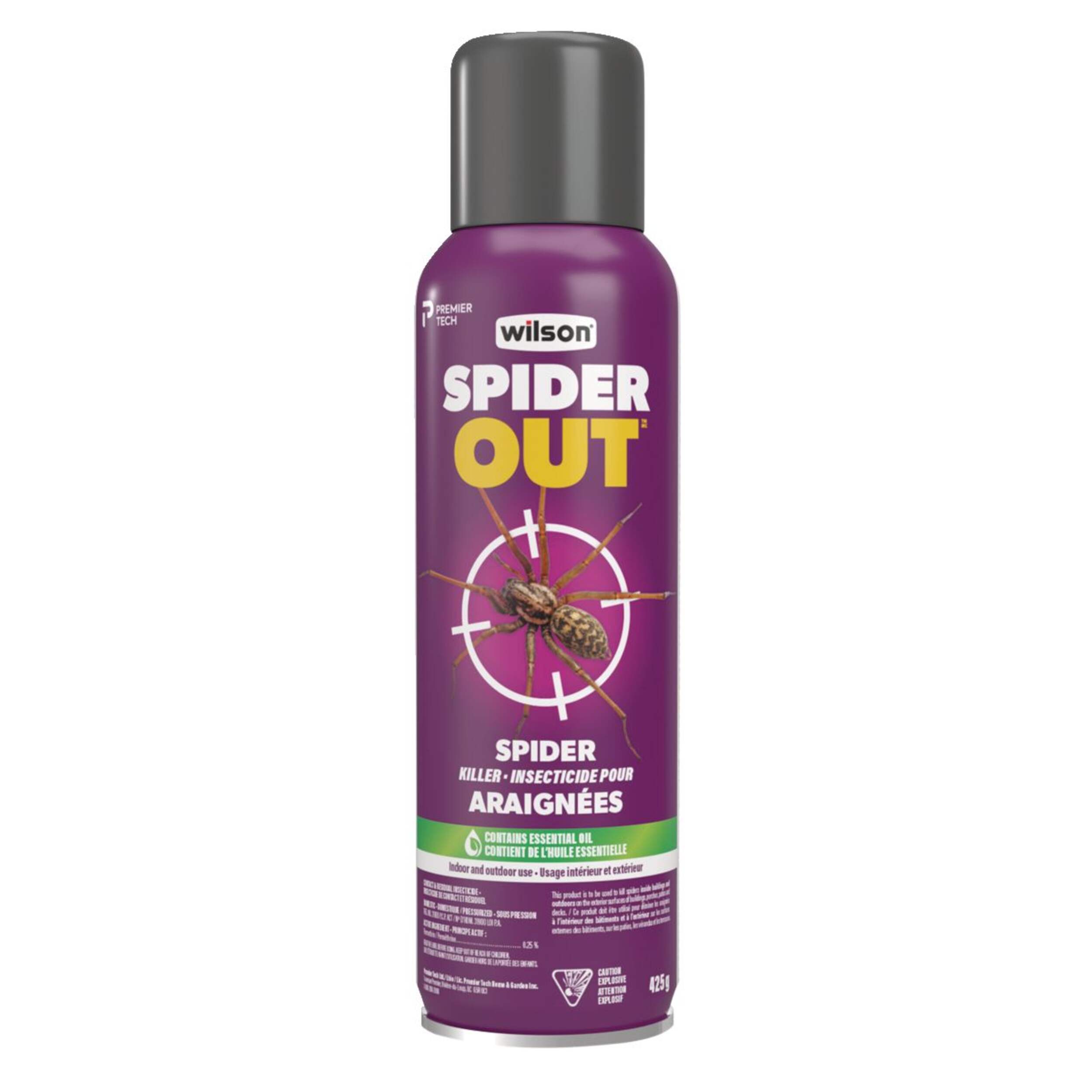 Insecticide pour araignées Wilson SpiderOut intérieur/extérieur, aérosol, 425 g Front_Flat