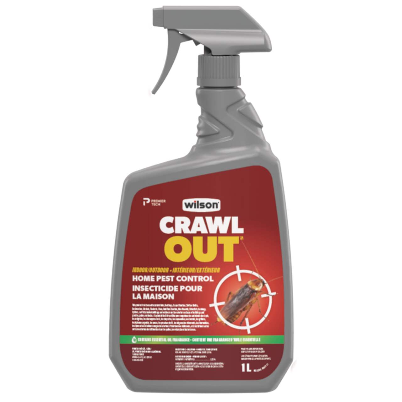 Insecticide Wilson CrawlOut pour la maison, intérieur/extérieur,  vaporisateur de perméthrine, 1 L