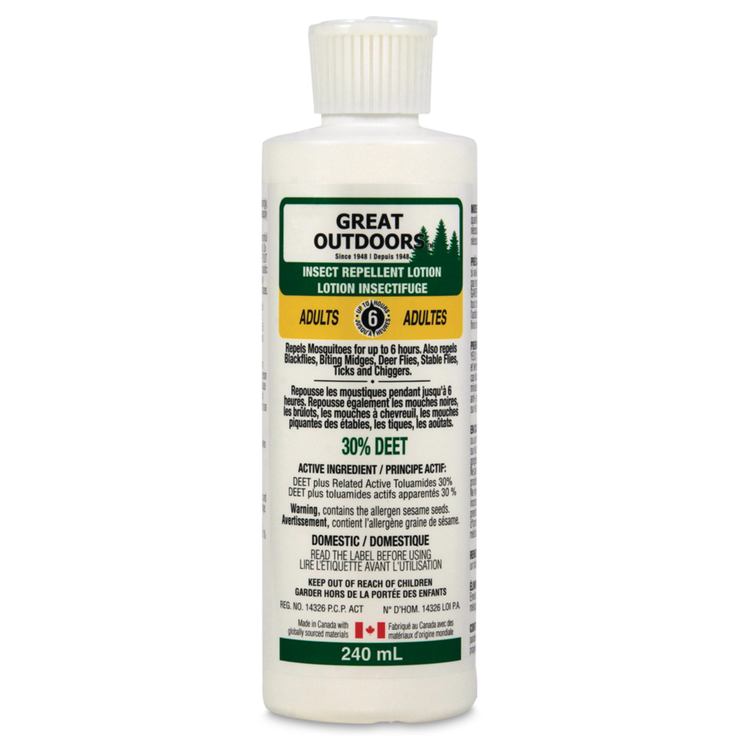 Watkins Great Outdoors 8-Hour 30% DEET Mosquito/Insect Repellent Lotion, 240-mL Front_Flat
