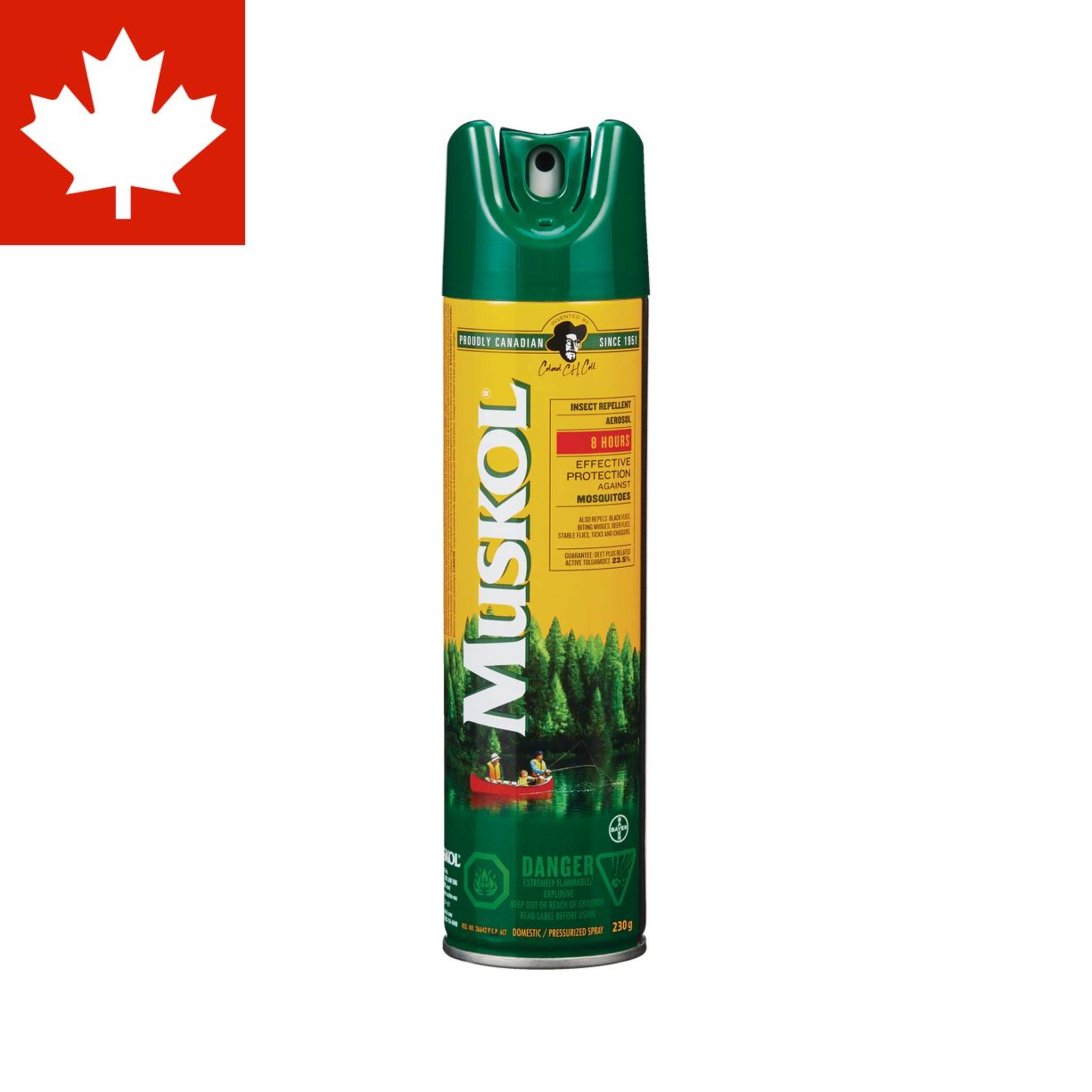 Muskol 8-Hour 23.5% DEET Aerosol Mosquito/Insect Repellent Spray, 230-g Front_Flat
