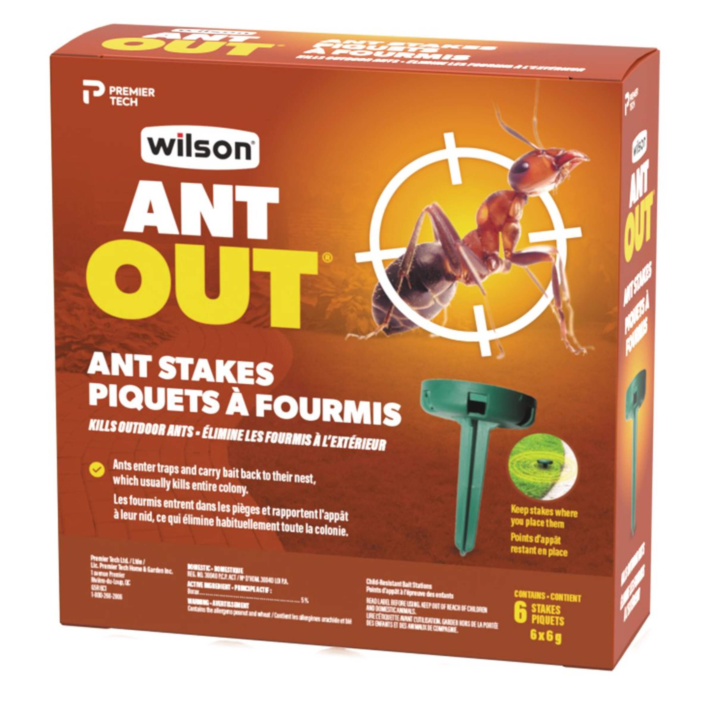 Wilson AntOut Outdoor Ant Stakes, 6-pk Front_Angled_Left
