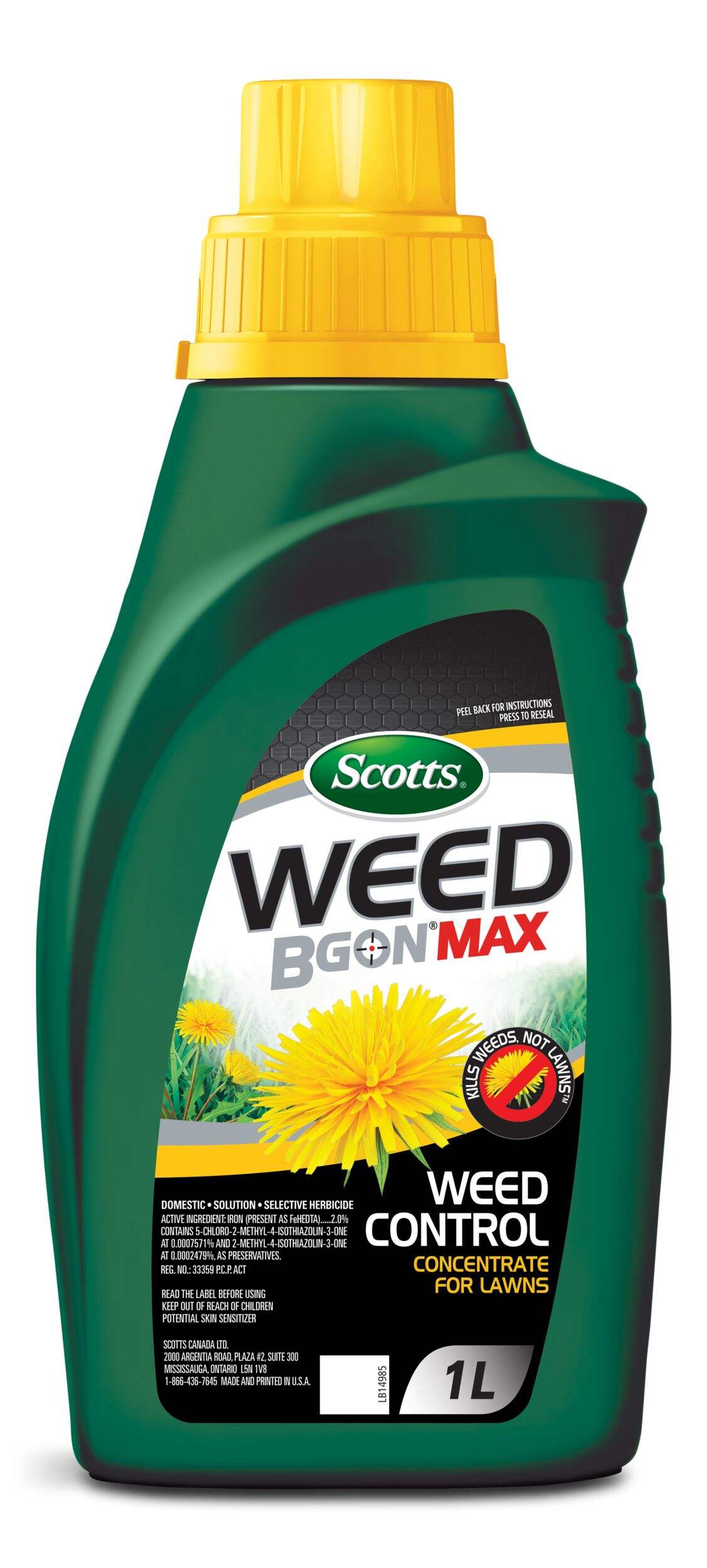 Herbicide concentré Scotts Weed B Gon MAX pour la pelouse, 1 L Front_Flat