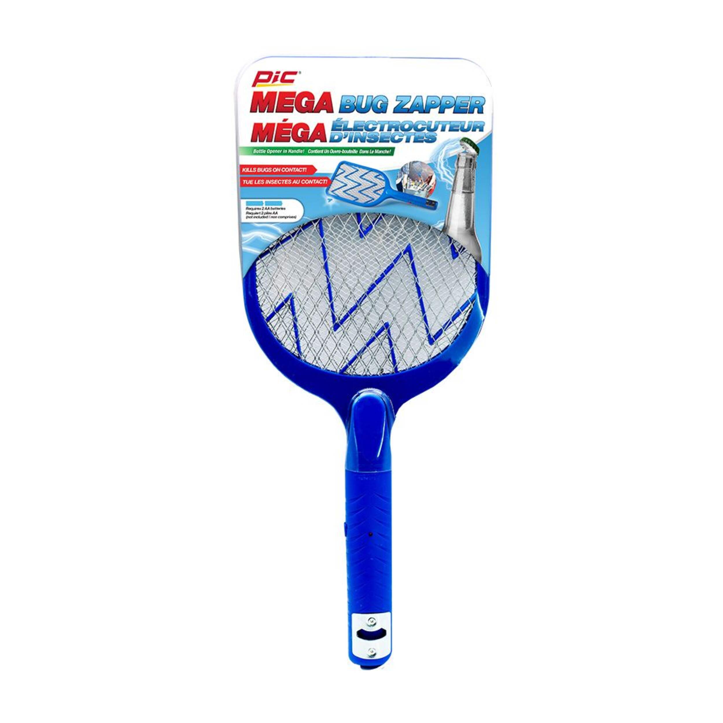 PIC MEGA Battery-Powered Mosquito/Bug Zapper Racket Front_Flat