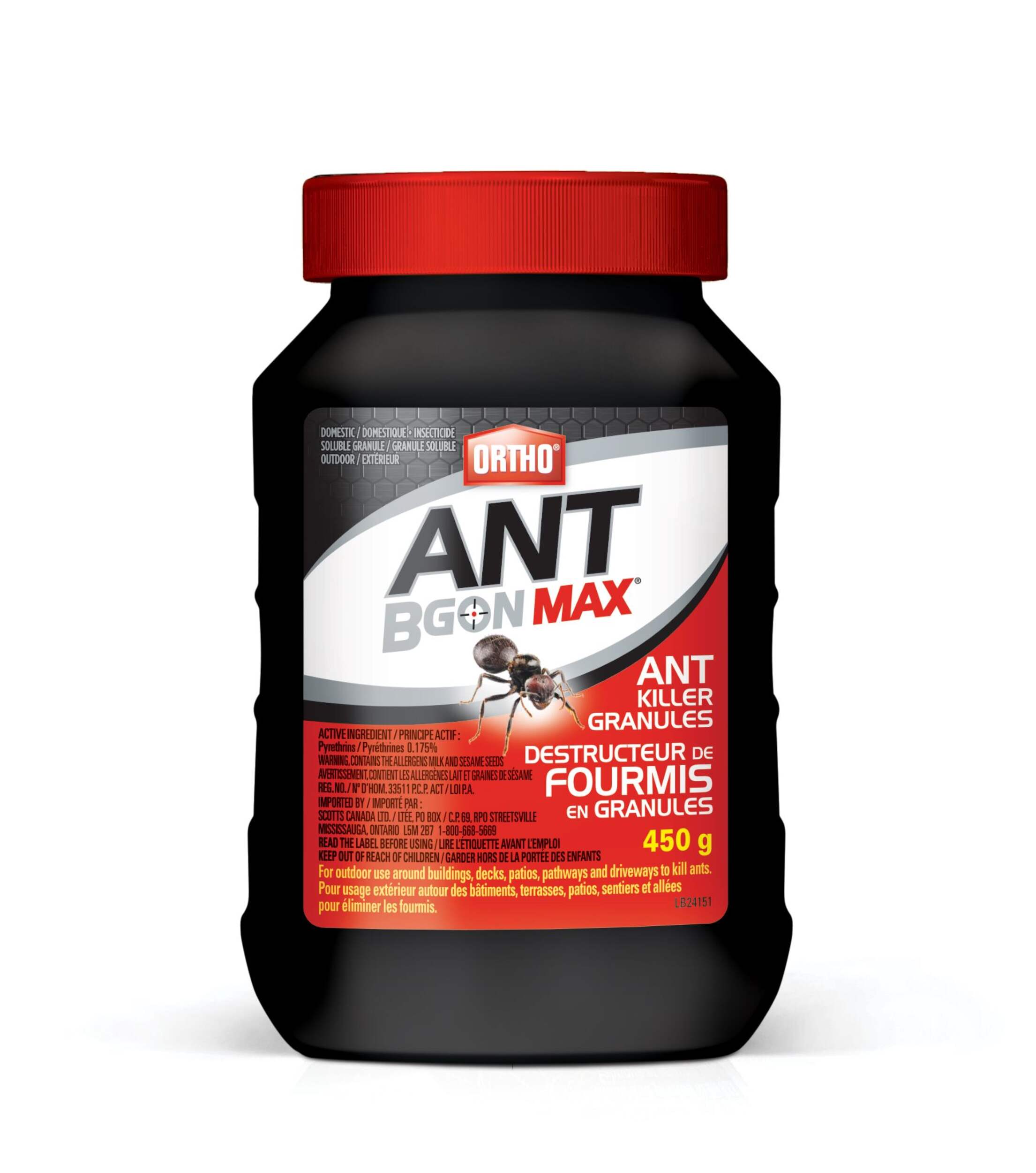 Insecticide granulaire à fourmis Ortho Ant B Gon MAX, 500 g Front_Flat