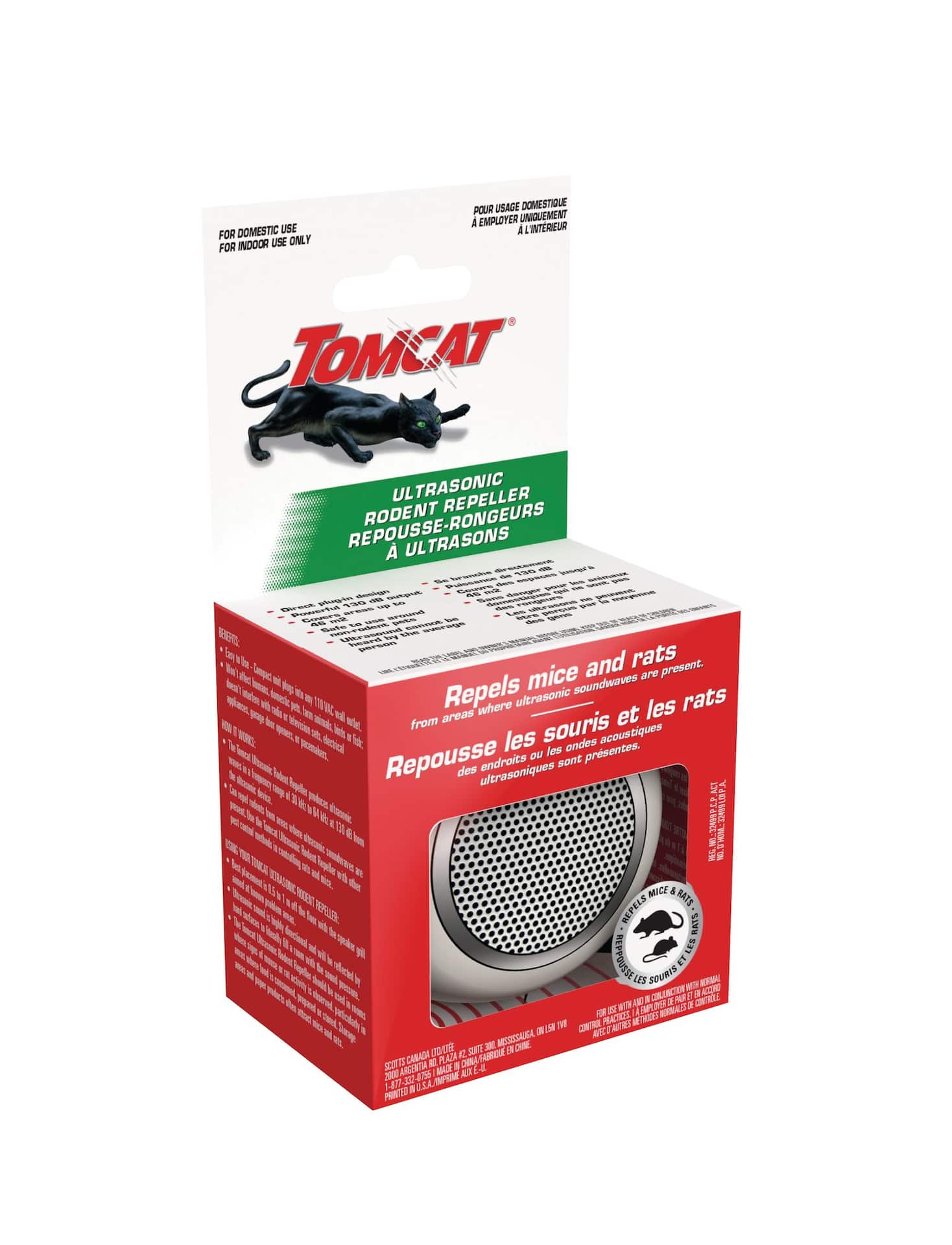 Tomcat Plug-in Ultrasonic Rodent Repeller, For Indoor Use Only, 1-pk