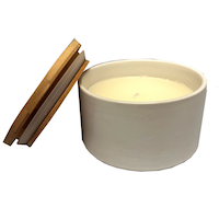 AMBIA Ceramic Citronella Candle with Wood Lid Composite_or_Mixed