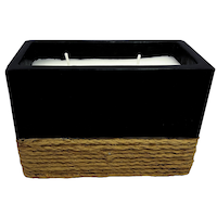 AMBIA Rectangle Concrete Citronella Candle with Rope, Black Front_Elevated