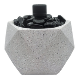 AMBIA Table Top Concrete Hexagon Citronella Torch with Black Stone Front_Elevated