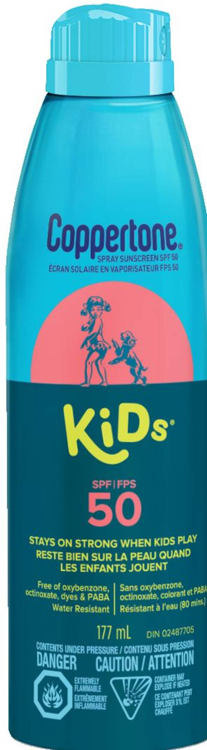 Écran solaire pour enfants à vaporiser Coppertone, FPS 50, 147 mL Front_Flat