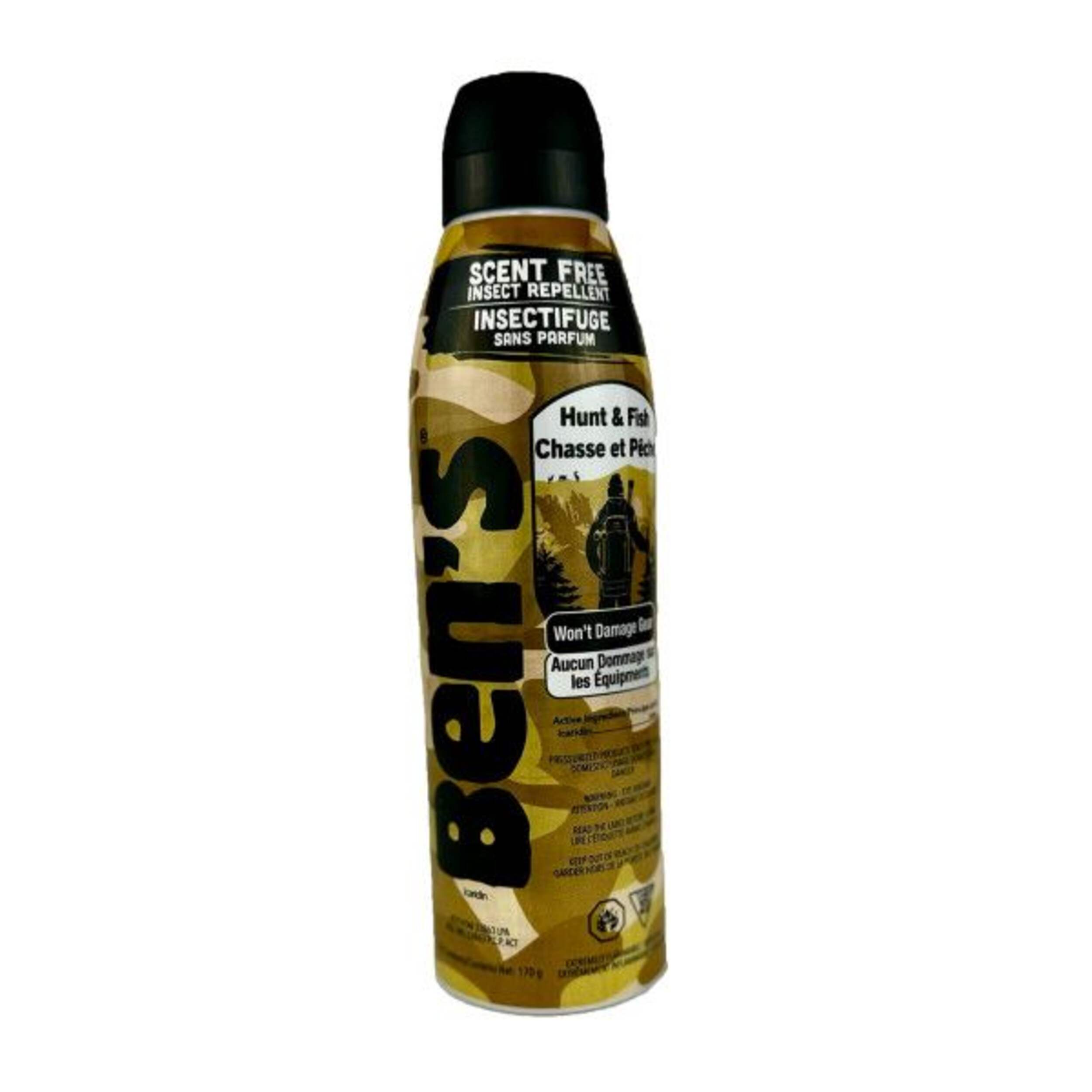 Ben's Hunt and Fish Insect Repellent, Gear Safe, Scent-Free, 170-g Front_Angled_Right