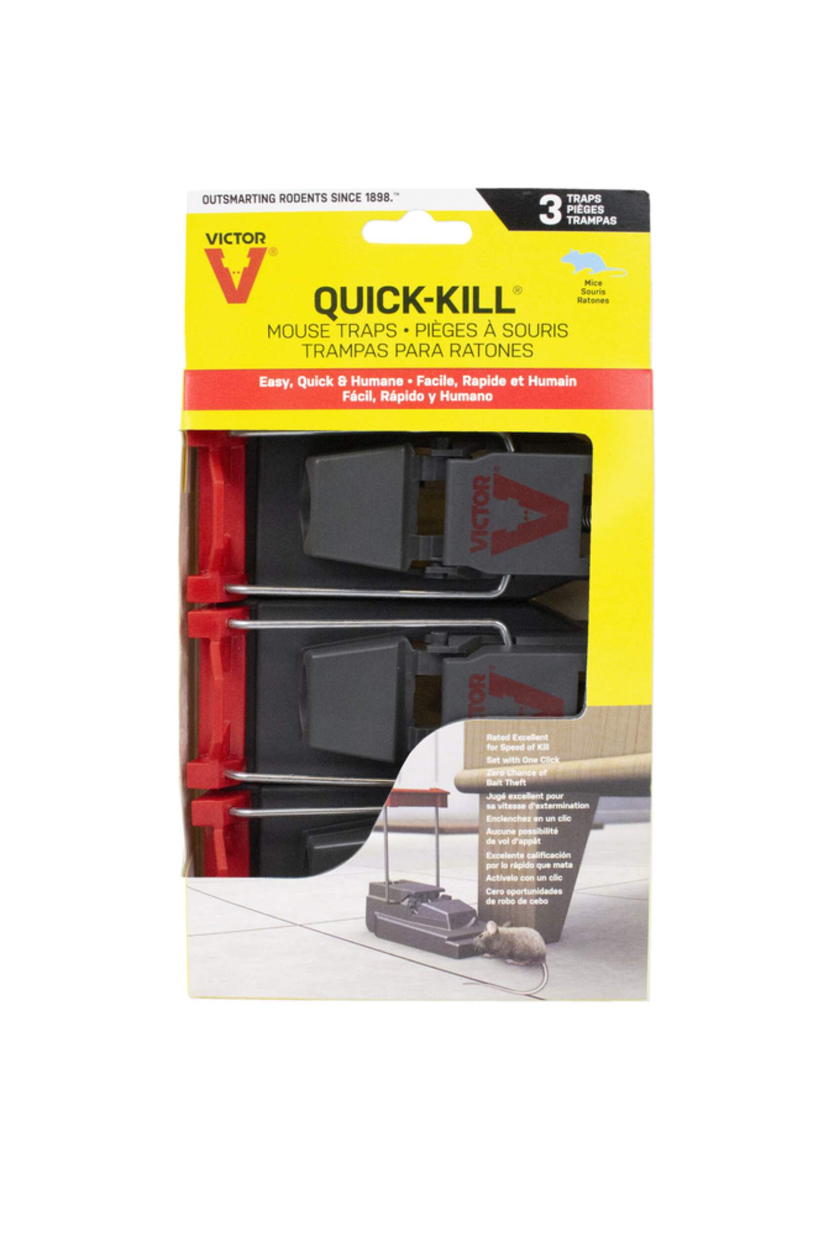 Victor Quick Kill Mouse Trap, 3-pk Front_Flat
