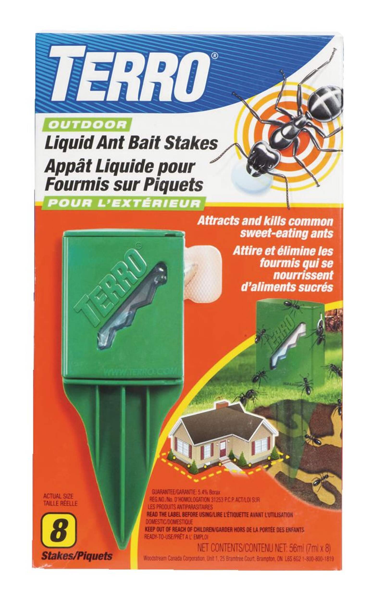 Terro® Outdoor Liquid Ant Bait Stakes, 8-pk Front_Flat