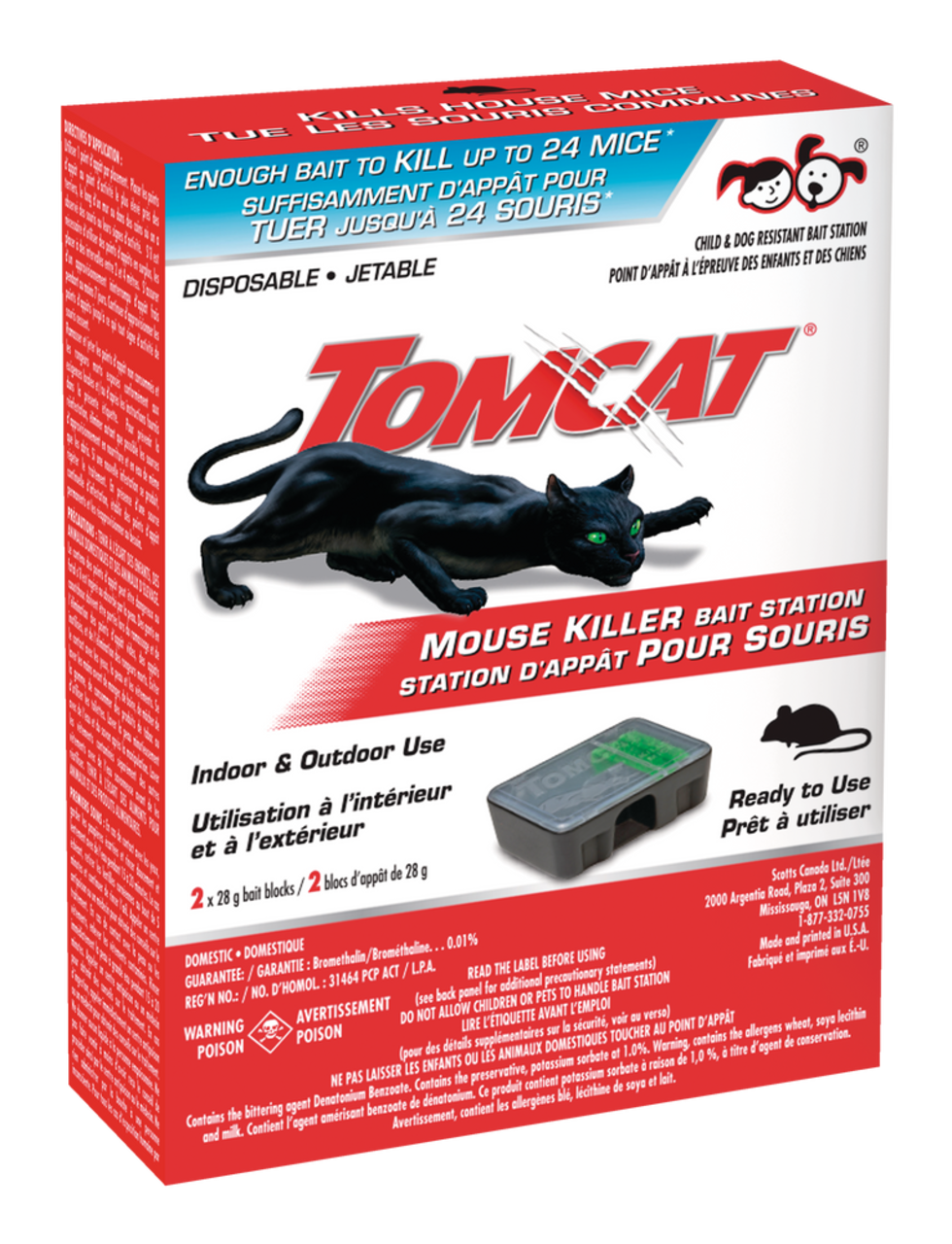 Tomcat Indoor/Outdoor Disposable Mouse Killer Bait Station, Child