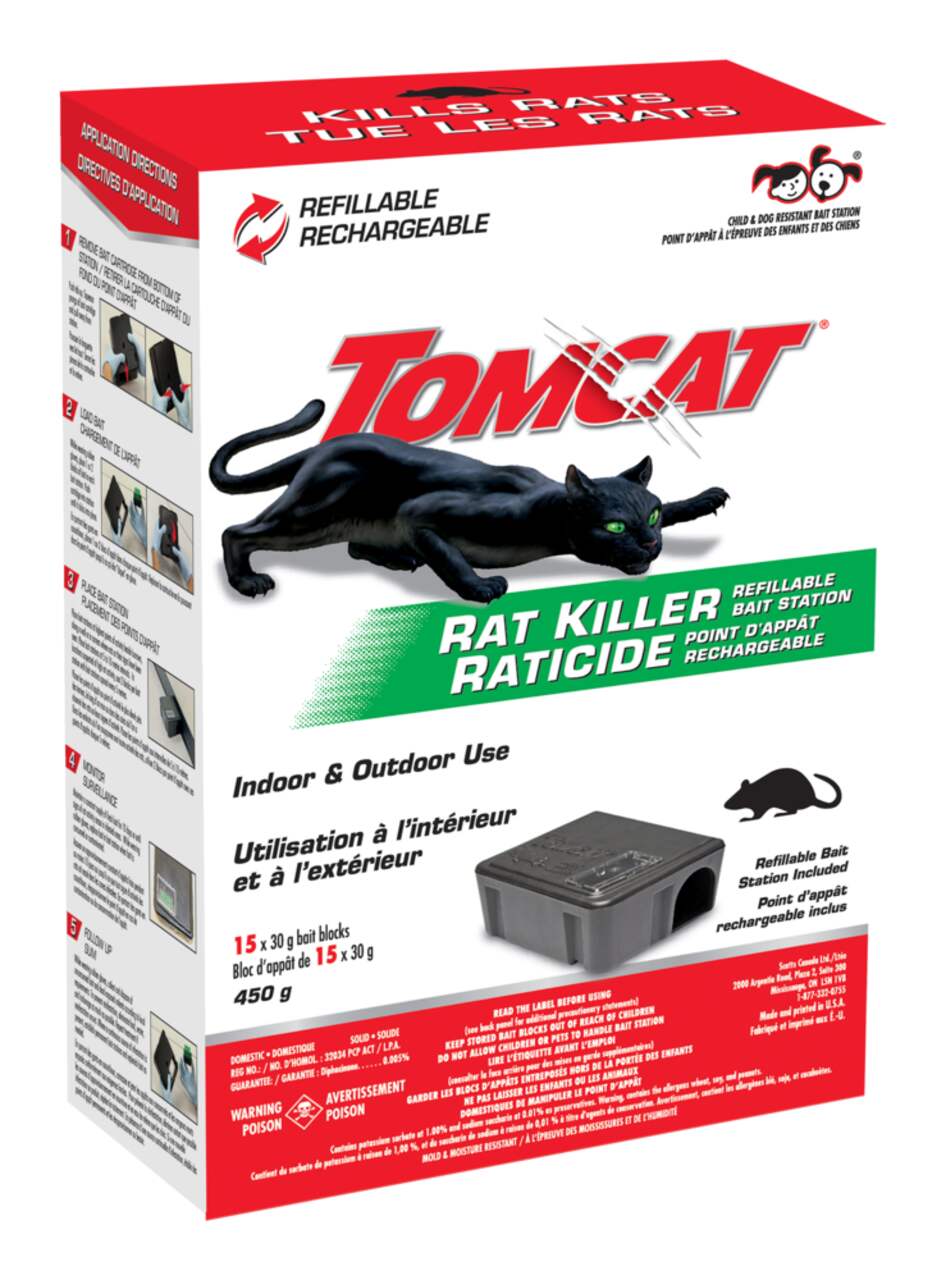 Piège à rats rechargeable pour l'intérieur et l'extérieur Tomcat, à  l'épreuve des enfants, paq. de 15