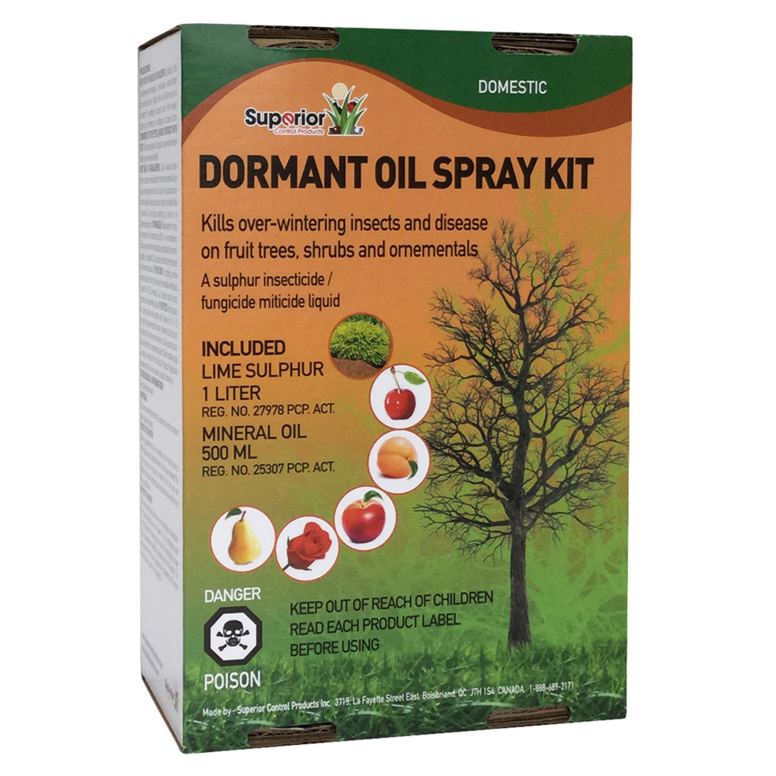 Green Earth Outdoor Dormant Oil & Sulphur Spray Kit, Insecticide, 500mL/1-L Front_Angled_Right
